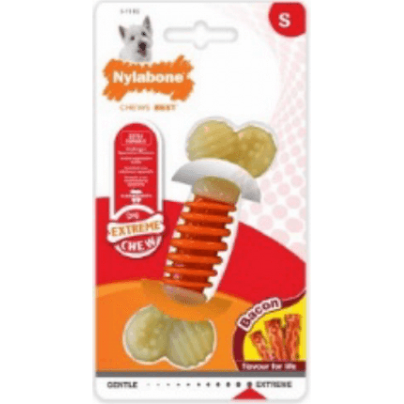 Nylabone σκληρό κόκκαλο με γεύση μπέικον action