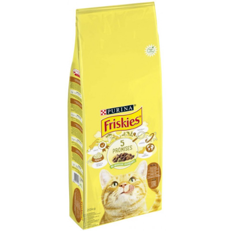 Friskies Πλήρης & ισορροπημένη τροφή για ενήλικες γάτες με κοτόπουλο, γαλοπούλα και λαχανικά