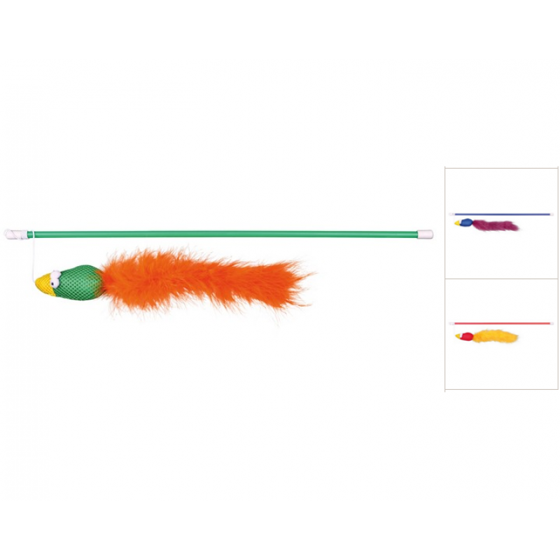 Trixie παιχνίδι ραβδί με πουλί και φτερά για ατελείωτες ώρες διασκέδασης με την γατα σας 50cm