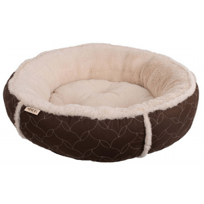 Pet Brands snug comfort κρεβάτι σε σχήμα ντόνατ σε καφέ χρώμα για τον σκύλο