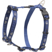 Rogz dogz Σαμαράκι σκύλου Fancy dress H-Harness Navy Paw σε ιμάντα υψηλής ποιότητας και αντοχής