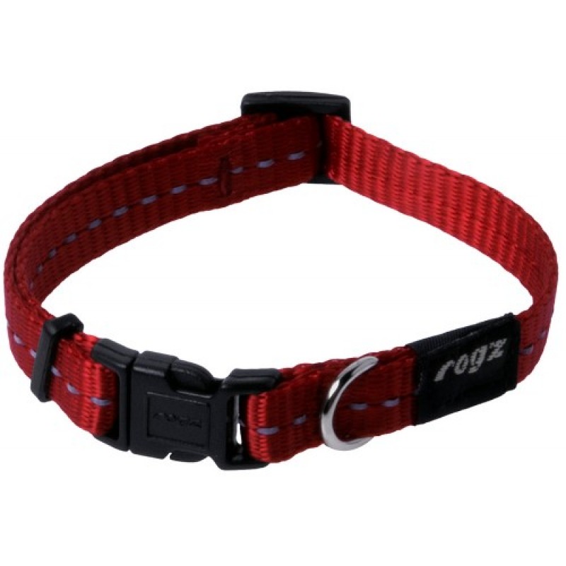 Rogz dogz περιλαίμιο σκύλου utility side release collar κόκκινο, με ανακλαστικές ραφές