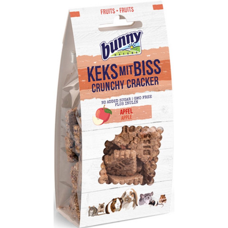 Bunny Nature Crunchy με μήλο για κουνέλια, ινδικά χοιρίδια, τσιντσιλά,χάμστερ, γερβίλους& αρουραίους