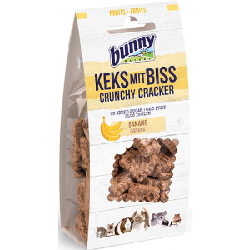 Bunny Nature Crunchy με μπανάνα για κουνέλια,ινδικά χοιρίδια,τσιντσιλά,χάμστερ,γερβίλους,αρουραίους