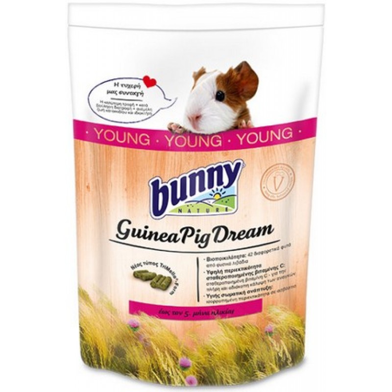 Bunny Nature dream Πλήρης τροφή για ινδικά χοιρίδια έως τον 5ο μήνα ηλικίας