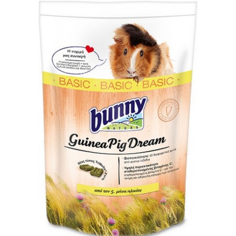 Bunny Nature basic Πλήρης τροφή για ινδικά χοιρίδια από τον 5ο μήνα της ζωής