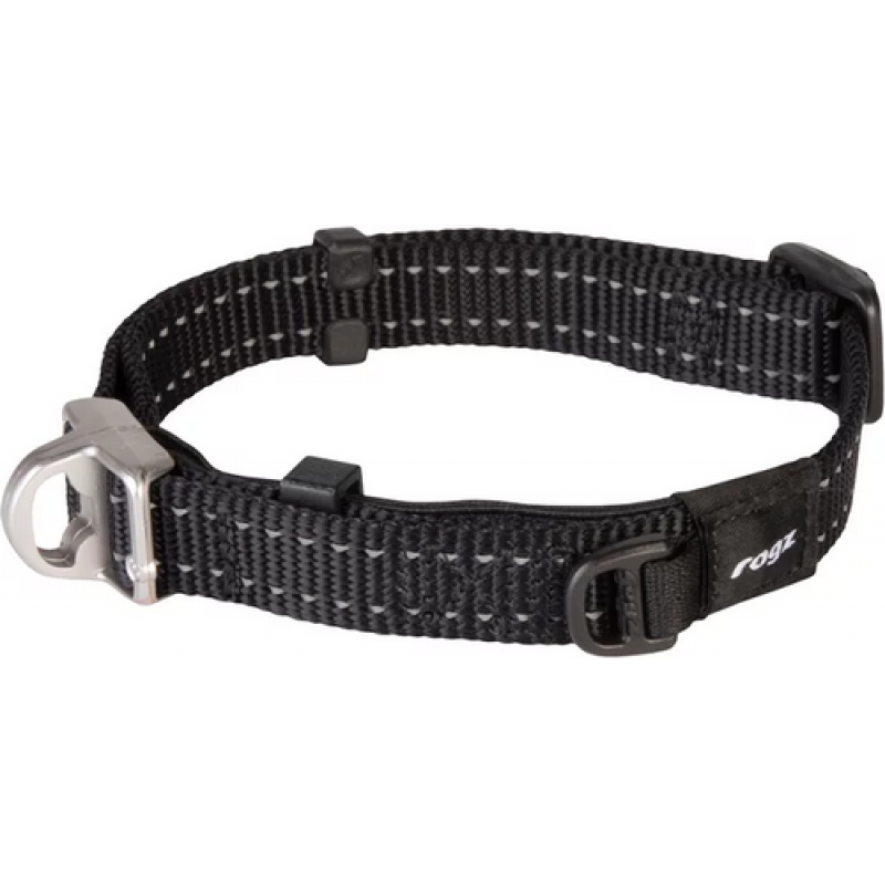 Rogz dogz περιλαίμιο Utility Safety collar μαύρο, με ανακλαστικές ραφές