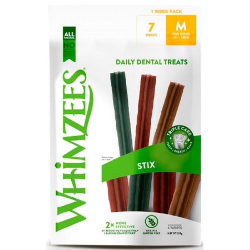 Whimzees Εβδομαδιαίο πακέτο Stix medium 15cm 7τμχ