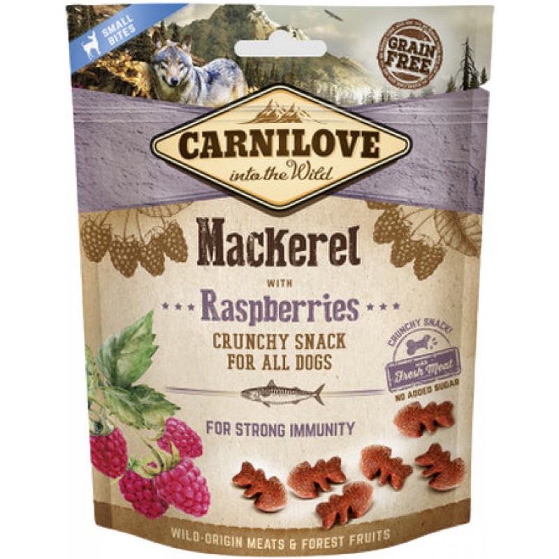 Carnilove Snack Fresh & Crunchy σκουμπρί με σμέουρα 200g