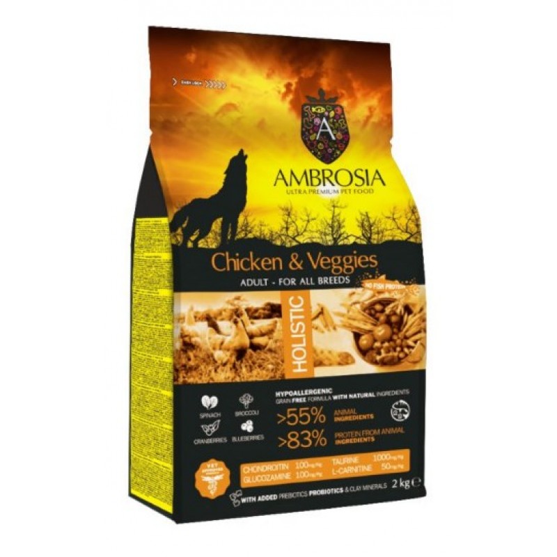 Ambrosia grain free adult με κοτόπουλο και λαχανικά 12kg