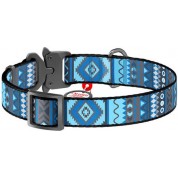 Wau Dog περιλαίμιο 'Etno blue' Metal fastex 25mm x 35-58cm