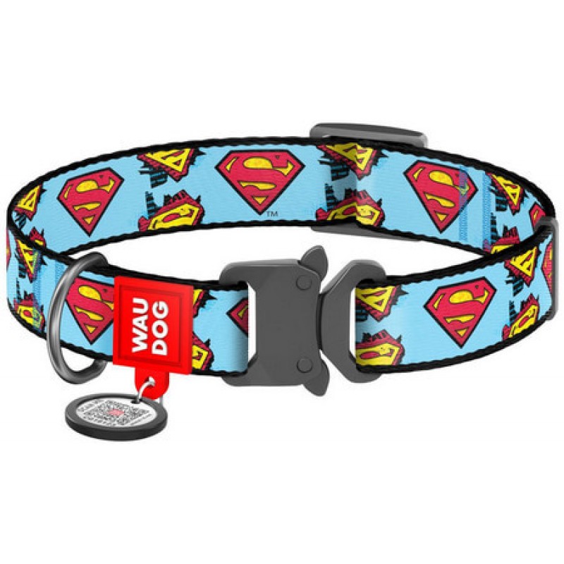 Wau Dog περιλαίμιο 'Superman' Metal fastex 25mm x 35-58cm