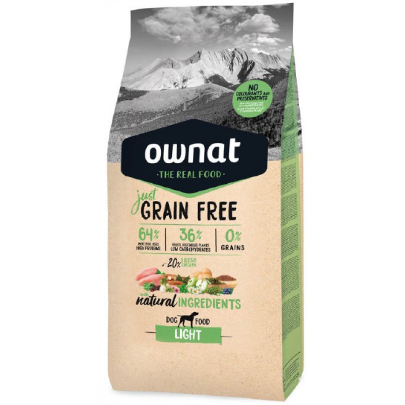 Ownat grain free just dog για σκύλους με χαμηλό επίπεδο δραστηριότητας ή με τάση να γίνουν υπέρβαροι