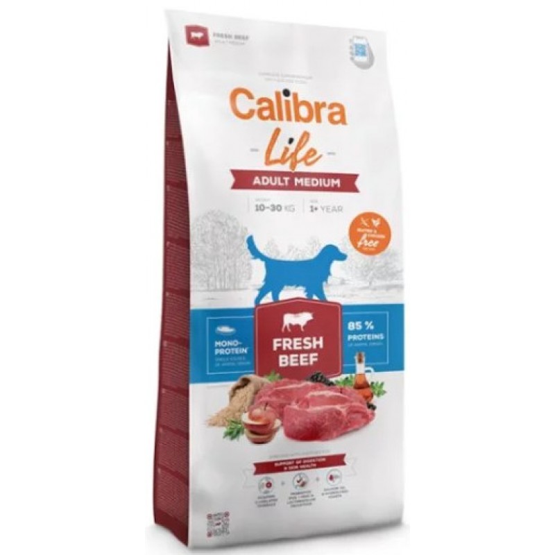 Calibra Life Μονοπρωτεϊνική τροφή με μοσχάρι για μεσαίων φυλών ενήλικους σκύλους 12kg