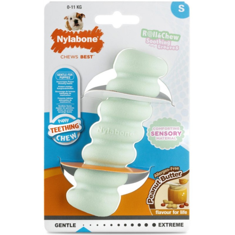 Nylabone ραβδί μασήματος για κουτάβια από 0kg έως 11kg με με φυστικοβούτυρο 10,2cm