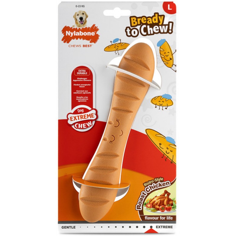 Nylabone Ψωμί για μάσημα με γεύση ψητού κοτόπουλου για μεγαλόσωμους σκύλους έως 23 κιλά