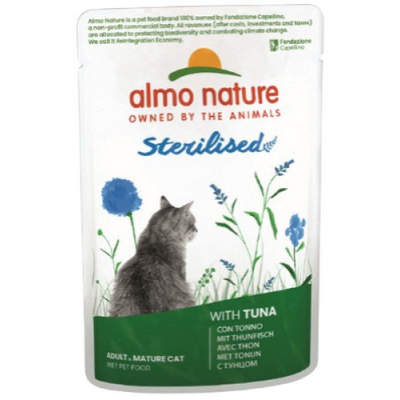 Almo Nature STERILIZED ολιστική τροφή για στειρωμένες γάτες με τόνο 70g