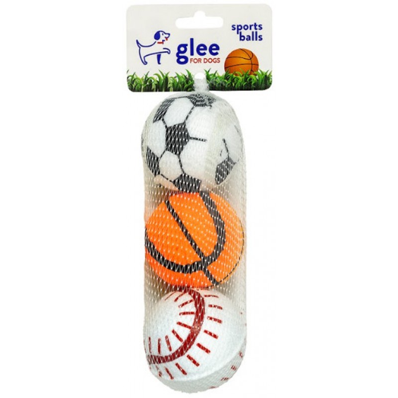 Glee Παιχνίδι Σκύλου Sports Balls 6cm 3τμχ