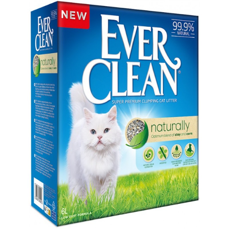 Everclean Naturally άμμος και μείγμα καλαμποκιού υψηλής απορροφητικότητας χωρίς άρωμα